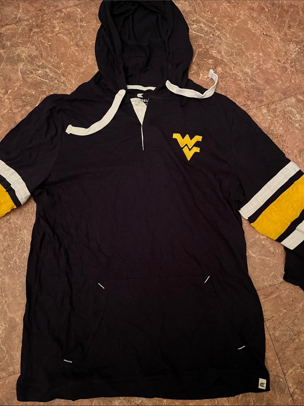 West Virginia Mountaineers Black & Gold Long Sleeve Hoodie Tee